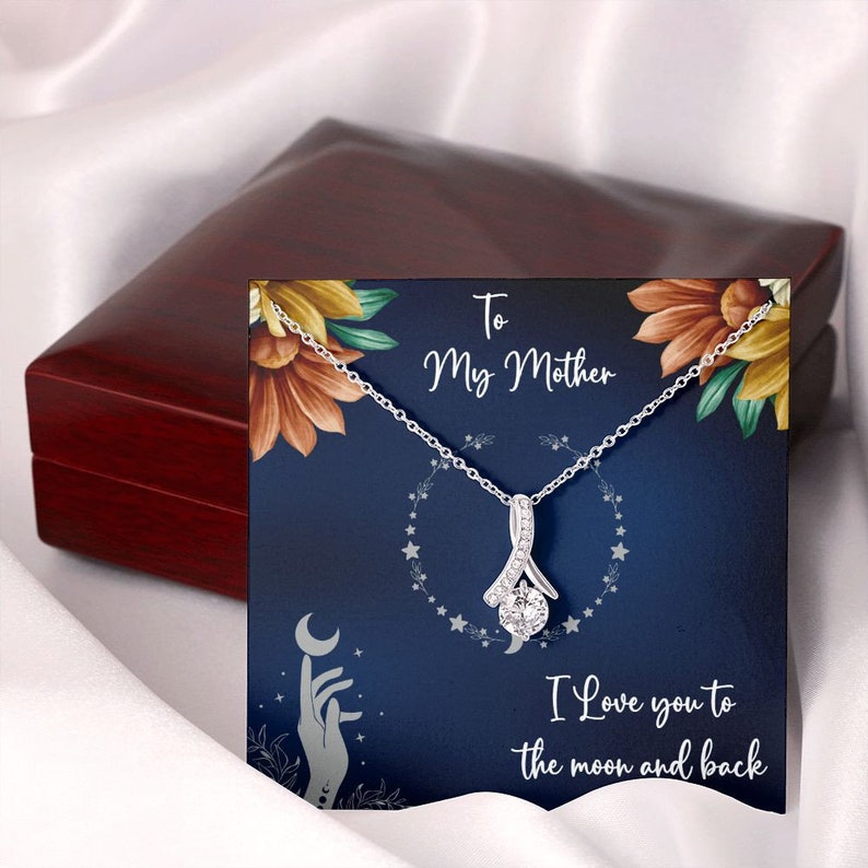 Jewelry, Necklace, Message Card, Mother's Day Gift, Starry Circle, To The Moon And Back, Alluring Beauty Necklace Gift, To Mom From Daughter Son
