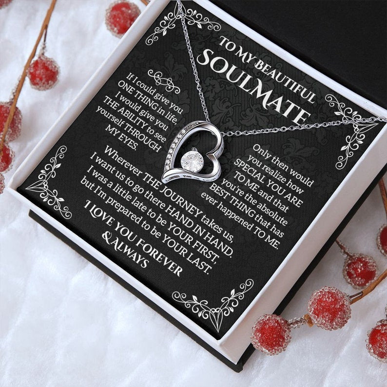 To My Soulmate Necklace, Valentine Gift For Her, Gift For Soulmate, Gift For Her, Forever Love Necklace