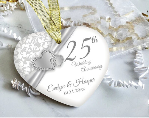 Personalized Wedding Anniversary Gift, 25Th Anniversary Ornament, Custom Anniversary Gift For Couple, Valentines Day Gift For Her