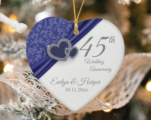 Personalized Wedding Anniversary Gift, 45Th Anniversary Ornament, Custom Gift For Couple, Valentines Day Gift,Anniversary Gift For Mom & Dad