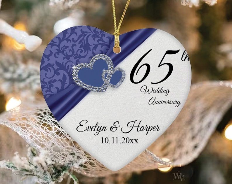 65Th Anniversary Ornament, Personalized Wedding Anniversary Gift, Custom Gift For Couple, Dad Valentines Day Gift, Anniversary Gift For Mom