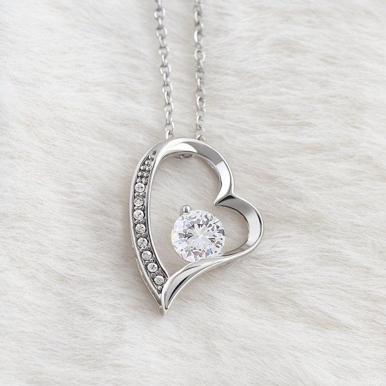 To My Valentine, Valentines Day Gift, To My Wife Girlfriend Soulmate Valentine Gift, Forever Love White Gold or Yellow Gold Necklace