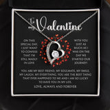 To My Valentine, Valentines Day Gift, To My Wife Girlfriend Soulmate Valentine Gift, Forever Love White Gold or Yellow Gold Necklace