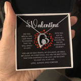 To My Valentine, Valentines Day Gift, To My Wife Girlfriend Soulmate Valentine Gift, Forever Love White Gold or Yellow Gold Necklace