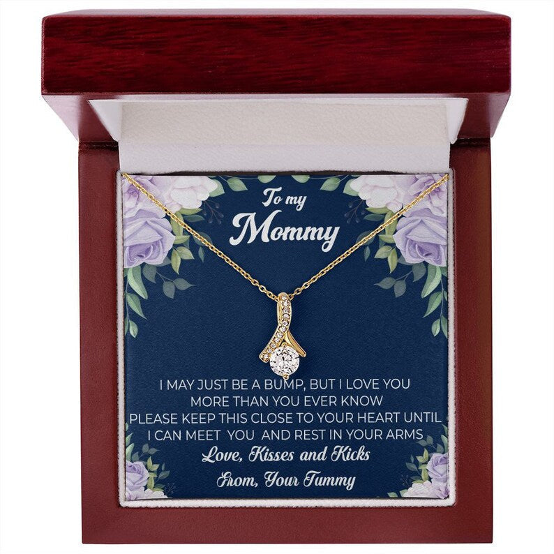 Jewelry, Necklace, Message Card, From Tummy To New Mom, Mother's Day Gift, Purple Rose Corner, Alluring Beauty Necklace Gift