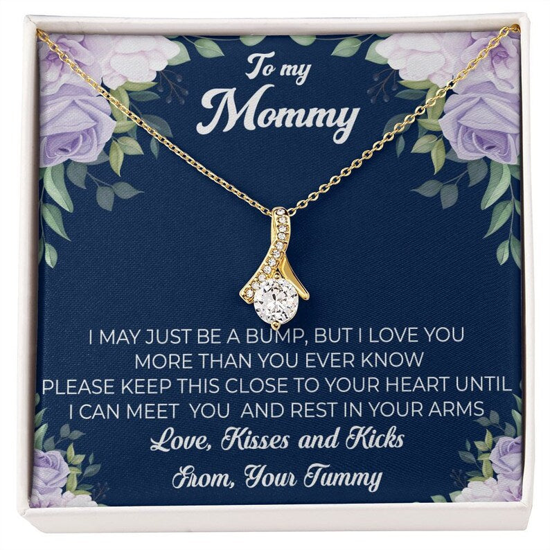 Jewelry, Necklace, Message Card, From Tummy To New Mom, Mother's Day Gift, Purple Rose Corner, Alluring Beauty Necklace Gift
