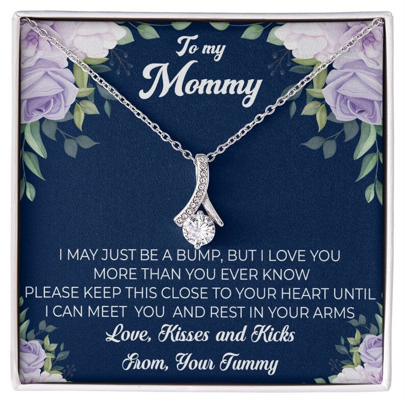 Jewelry, Necklace, Message Card, From Tummy To New Mom, Mother's Day Gift, Purple Rose Corner, Alluring Beauty Necklace Gift
