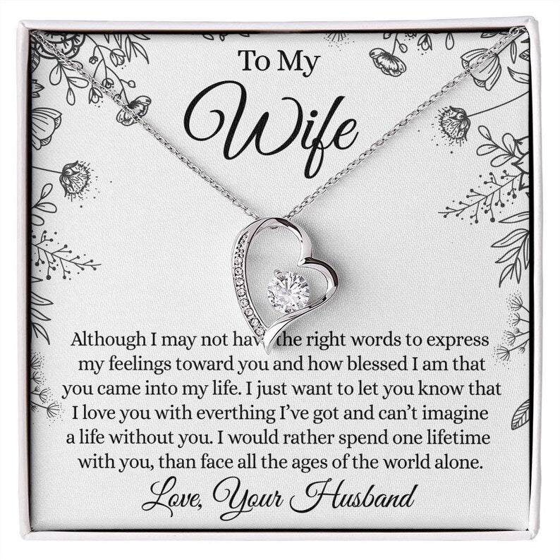 To My Wife Necklace, Forever Love Necklace, Wife Gift, Anniversary Gift, Valentine Gift