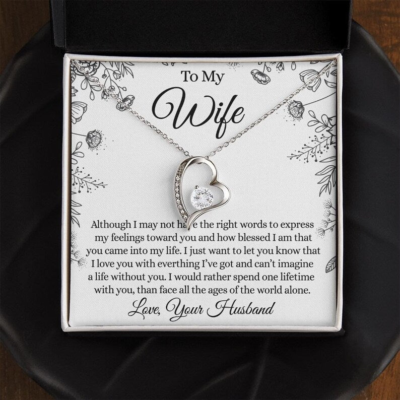 To My Wife Necklace, Forever Love Necklace, Wife Gift, Anniversary Gift, Valentine Gift