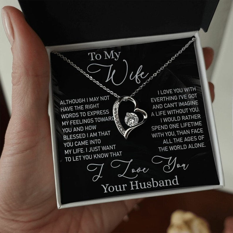 To My Wife Necklace, Forever Love Necklace, Valentine Gift For Women, Anniversary Gift For Wife