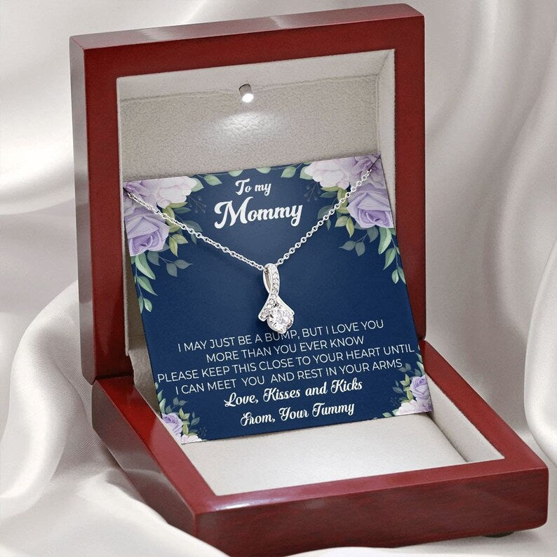 Jewelry, Necklace, Message Card, From Tummy To New Mom, Mother's Day Gift, Purple Rose Corner, Alluring Beauty Necklace Gift
