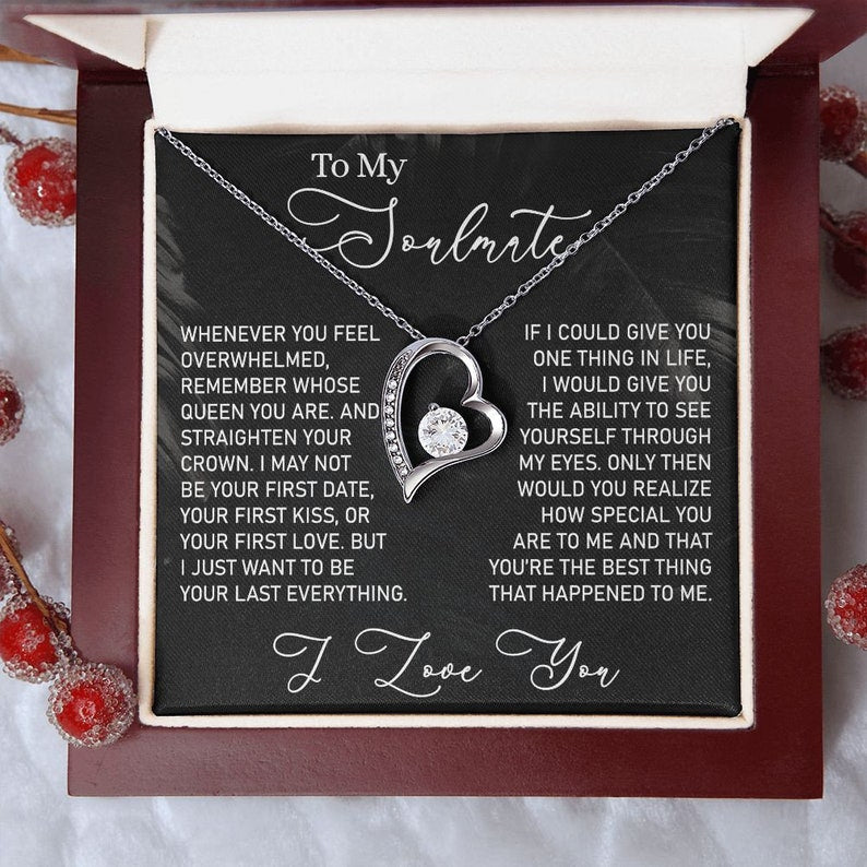 To My Soulmate Necklace, Forever Love Necklace, Gift for Wife Girlfriend Fiancée, Anniversary Necklace, Valentine's Day Gift for Her