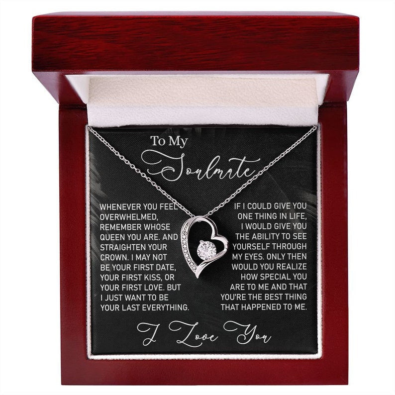 To My Soulmate Necklace, Forever Love Necklace, Gift for Wife Girlfriend Fiancée, Anniversary Necklace, Valentine's Day Gift for Her