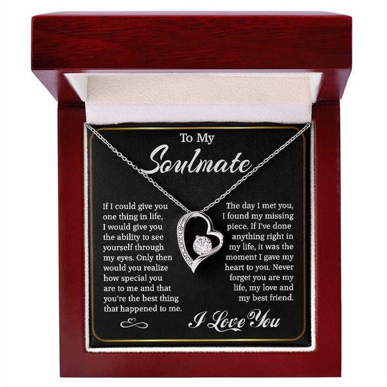 To My Soulmate Necklace, Soulmate Gift, Valentine Gift, Anniversary Necklace, Forever Love Necklace