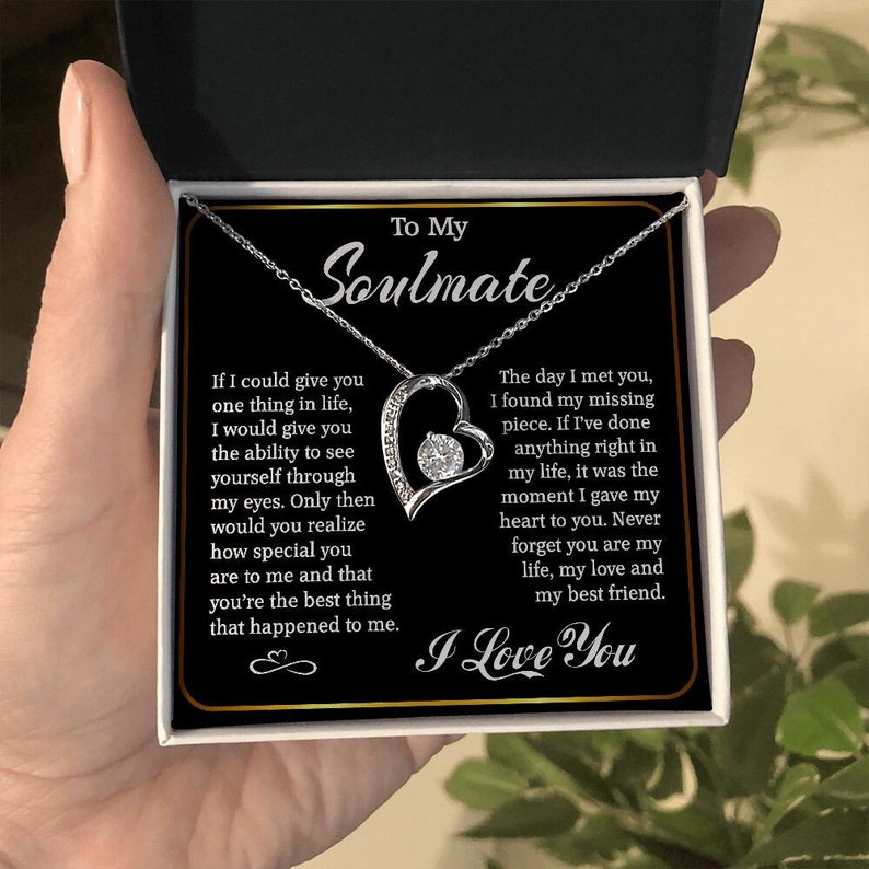To My Soulmate Necklace, Soulmate Gift, Valentine Gift, Anniversary Necklace, Forever Love Necklace