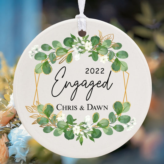 Personalized Engagement Gifts Commemorative Tags Gifts Ceramic Round Ornament/Decorations