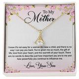 Jewelry, Necklace, Personalized Message Card, Pink Flower Corner, Mother's Day Gift, Alluring Beauty Necklace Gift For Mom From Daughter Son