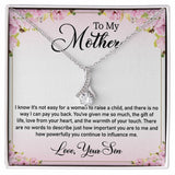 Jewelry, Necklace, Personalized Message Card, Pink Flower Corner, Mother's Day Gift, Alluring Beauty Necklace Gift For Mom From Daughter Son