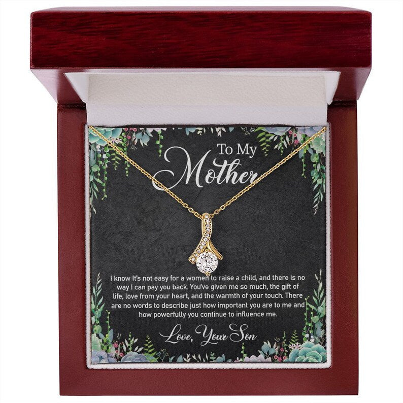 Jewelry, Necklace, Personalized Message Card, Garden Frame, Mother's Day Gift,  Alluring Beauty Necklace Gift For Mom From Daughter, Son