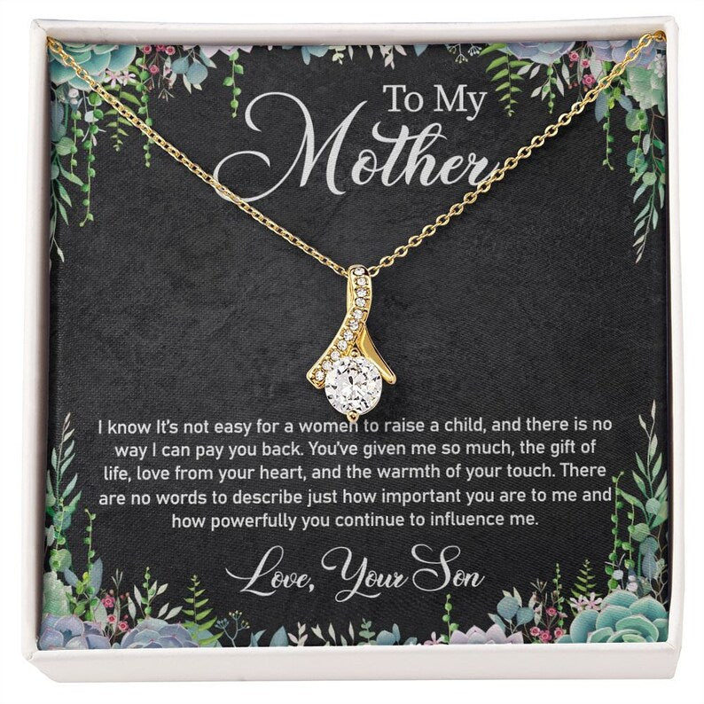 Jewelry, Necklace, Personalized Message Card, Garden Frame, Mother's Day Gift,  Alluring Beauty Necklace Gift For Mom From Daughter, Son