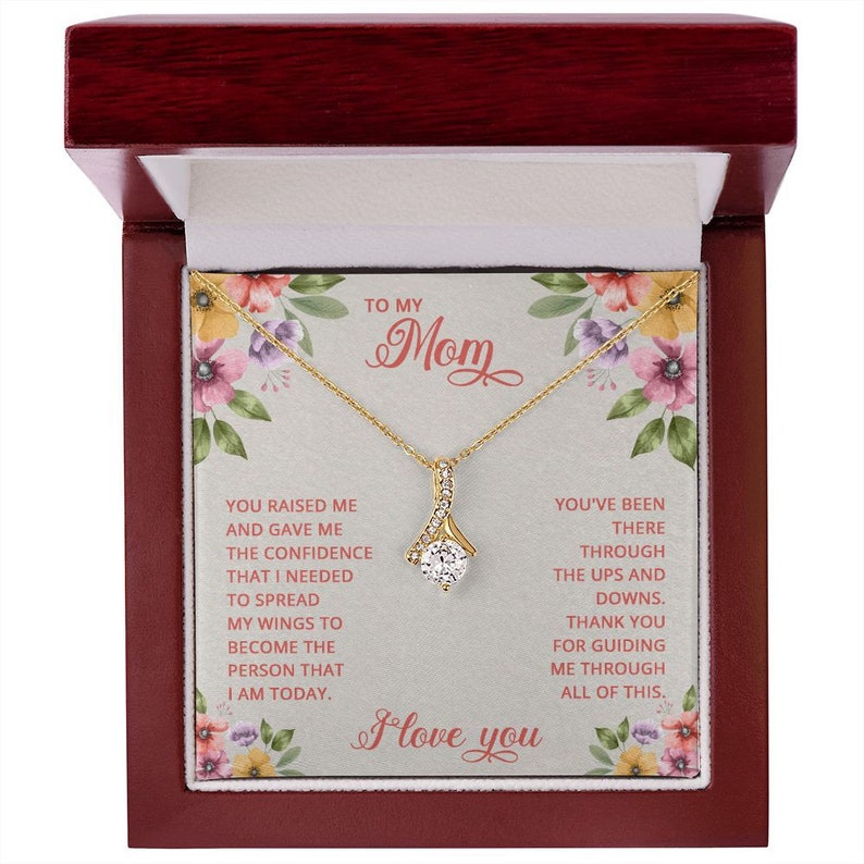 Jewelry, Necklace, Message Card, Mother's Day Gift, Flower Art Corner, Alluring Beauty Necklace Gift, To Mom From Daughter Son
