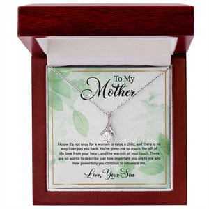 Jewelry, Necklace, Personalized Message Card, Green Leaves Pattern, Mother's Day Gift, Alluring Beauty Necklace Gift For Mom From Daughter Son
