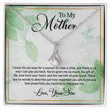 Jewelry, Necklace, Personalized Message Card, Green Leaves Pattern, Mother's Day Gift, Alluring Beauty Necklace Gift For Mom From Daughter Son