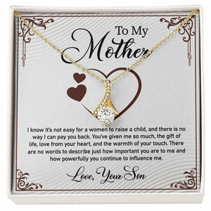 Jewelry, Necklace, Personalized Message Card, Heart Shape, Mother's Day Gift, Alluring Beauty Necklace Gift To Mom From Daughter, Son