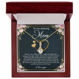 Jewelry, Necklace, Message Card, Pink Flower Frame, Golden heart Shape, Mother's Day Gift, Alluring Beauty Necklace Gift To Mom From Daughter Son