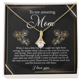 Jewelry, Necklace, Message Card, Golden Lined Flower, Mother's Day Gift, Alluring Beauty Necklace Gift For Mom From Daughter Son