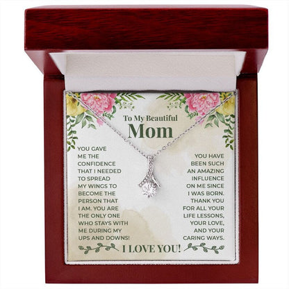 Jewelry, Necklace, Message Card, Mother's Day Gift, Colorful Flowers, Alluring Beauty Necklace Gift, To Mom From Daughter Son