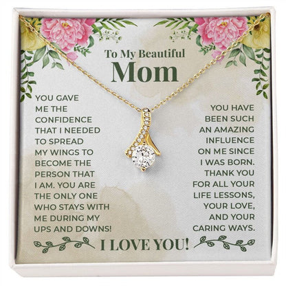 Jewelry, Necklace, Message Card, Mother's Day Gift, Colorful Flowers, Alluring Beauty Necklace Gift, To Mom From Daughter Son