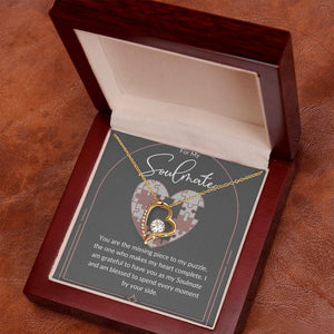 My Soulmate Forever Love Necklace Gift For Her, Wife, Girlfriend, Anniversary, Wedding, Valentine, Birthday with Message Card, For my Love