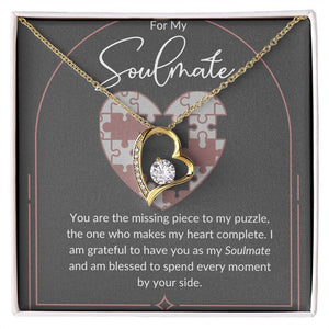 My Soulmate Forever Love Necklace Gift For Her, Wife, Girlfriend, Anniversary, Wedding, Valentine, Birthday with Message Card, For my Love