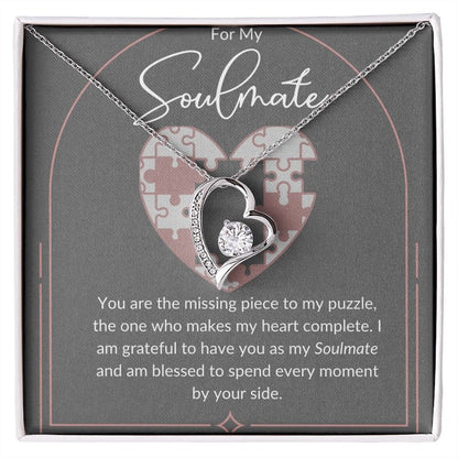 My Soulmate Forever Love Necklace Gift For Her, Wife, Girlfriend, Anniversary, Wedding, Valentine, Birthday with Message Card, For my Love