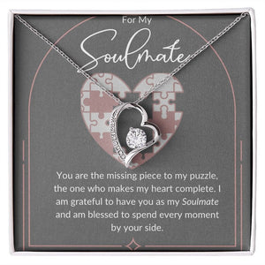 My Soulmate Forever Love Necklace Gift For Her, Wife, Girlfriend, Anniversary, Wedding, Valentine, Birthday with Message Card, For my Love