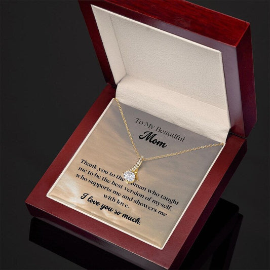 Jewelry, Necklace, Message Card, Evening Sky Pattern, Mother's Day Gift, Alluring Beauty Gift To Mom From Daughter, Son