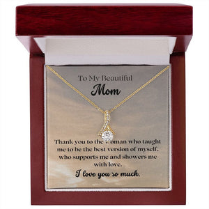 Jewelry, Necklace, Message Card, Evening Sky Pattern, Mother's Day Gift, Alluring Beauty Gift To Mom From Daughter, Son