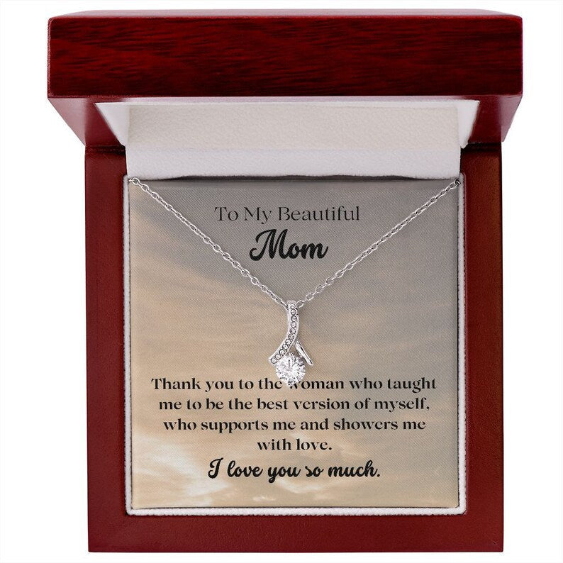 Jewelry, Necklace, Message Card, Evening Sky Pattern, Mother's Day Gift, Alluring Beauty Gift To Mom From Daughter, Son
