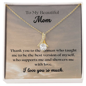 Jewelry, Necklace, Message Card, Evening Sky Pattern, Mother's Day Gift, Alluring Beauty Gift To Mom From Daughter, Son