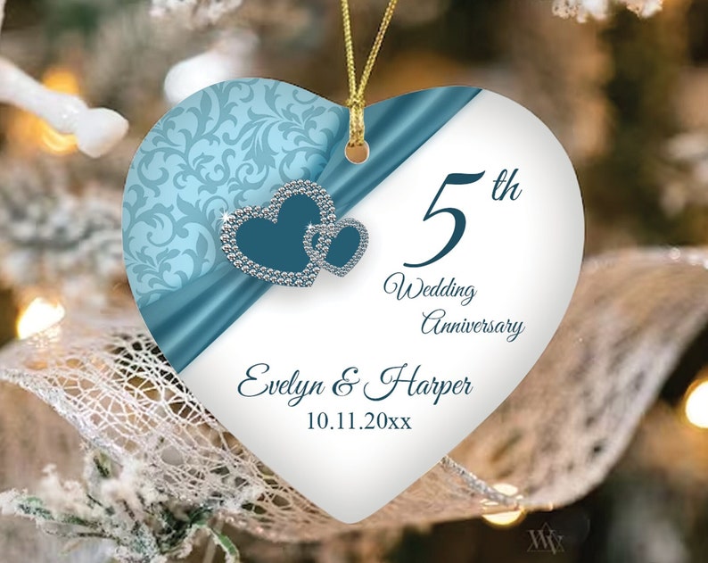 Personalized Wedding Anniversary Gift For Him, 5Th Anniversary Ornament, Wedding Anniversary Gift For Couple, Valentines Day Gift For Her