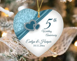 Personalized Wedding Anniversary Gift For Him, 5Th Anniversary Ornament, Wedding Anniversary Gift For Couple, Valentines Day Gift For Her