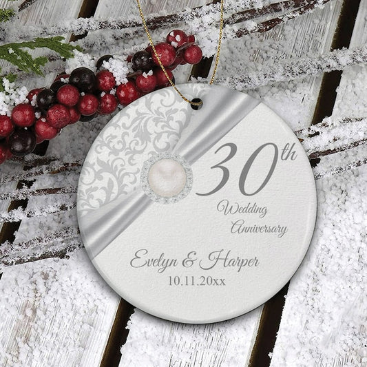 Personalized Wedding Anniversary Gift, 30Th Anniversary Ornament, Custom Gift For Couple, Valentines Day Gift,Anniversary Gift For Mom & Dad