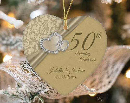 Personalized Wedding Anniversary Gift, 50Th Anniversary Ornament, Custom Gift For Couple, Valentines Day Gift, Anniversary Gift For Mom, Dad