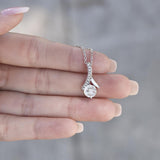 Valentine Jewelry for Wife, Valentine Gift Present Alluring Beauty Necklace, Ribbon Shaped Pendant, Valentine Message Card Jewelry