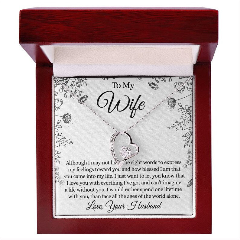 To My Wife Necklace, Forever Love Necklace, Wife Gift, Anniversary Gift, Valentine Gift