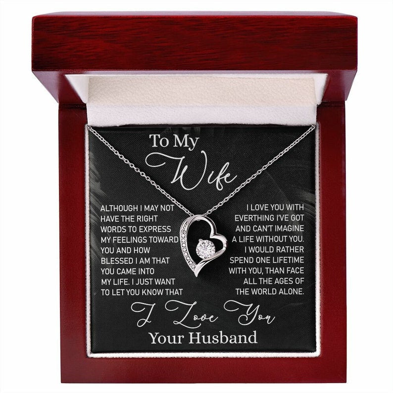 To My Wife Necklace, Forever Love Necklace, Valentine Gift For Women, Anniversary Gift For Wife