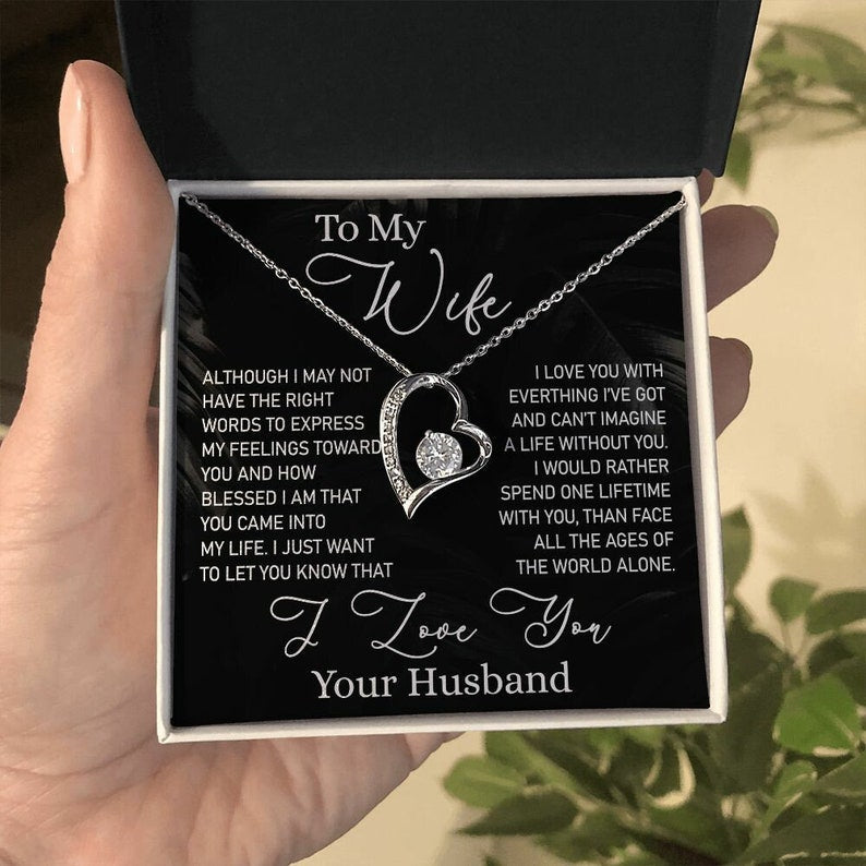 To My Wife Necklace, Forever Love Necklace, Valentine Gift For Women, Anniversary Gift For Wife