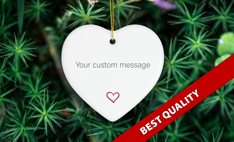 Custom Message Heart Ceramic Ornament, Personalized Valentine'S Day Gift, Vd1