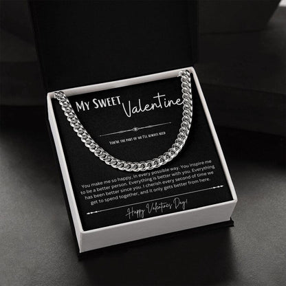 My Sweet Valentine Gift For Him, Cuban Link Chain, Valentines Gift Ideas, Husband Valentine, Boyfriend Valentine, Cuban Link Chain Men